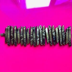 Luv AJ Antiqued Crystal Brass Bracelet